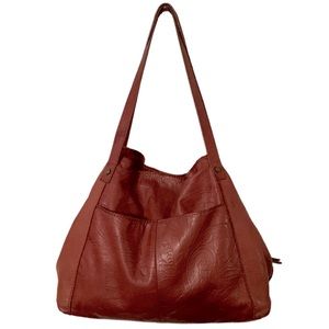 American Leather Liberty Shopper - Shoulder Bag - Brandy Tooled Leather Tote